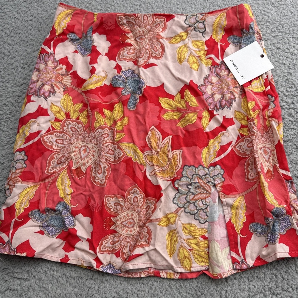 O'Neill LYLA Skirt Paisley Floral Red Mini Beach Pool SU4415002 Womens Medium